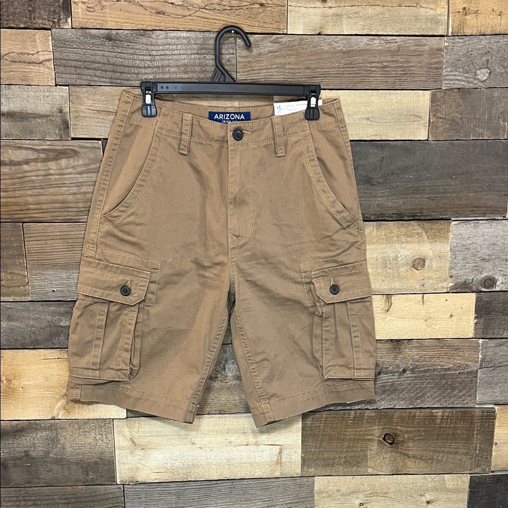 Arizona Jean Company Men's Dark Tan/Light Brown Cargo Shorts NWT